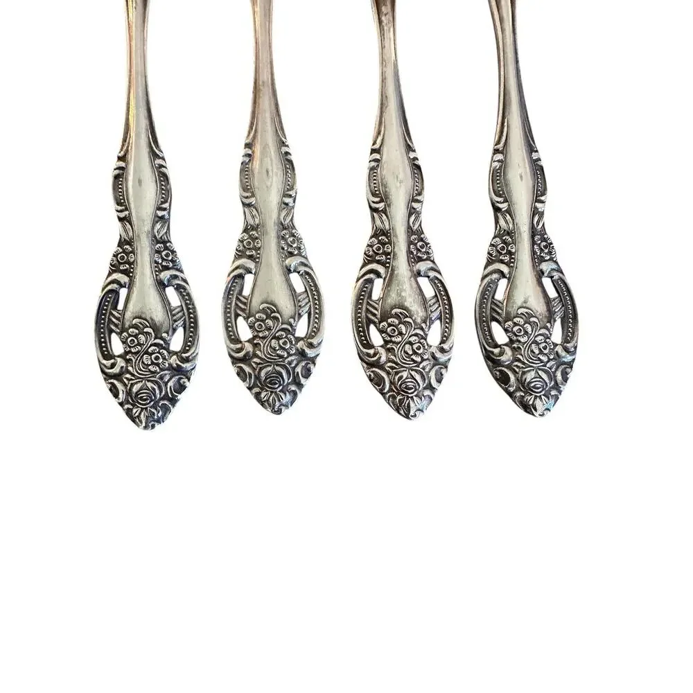 Vintage 1970s 4 Towle Stainless TWS211 Pierced Salad Forks SCC Japan Supreme (D)